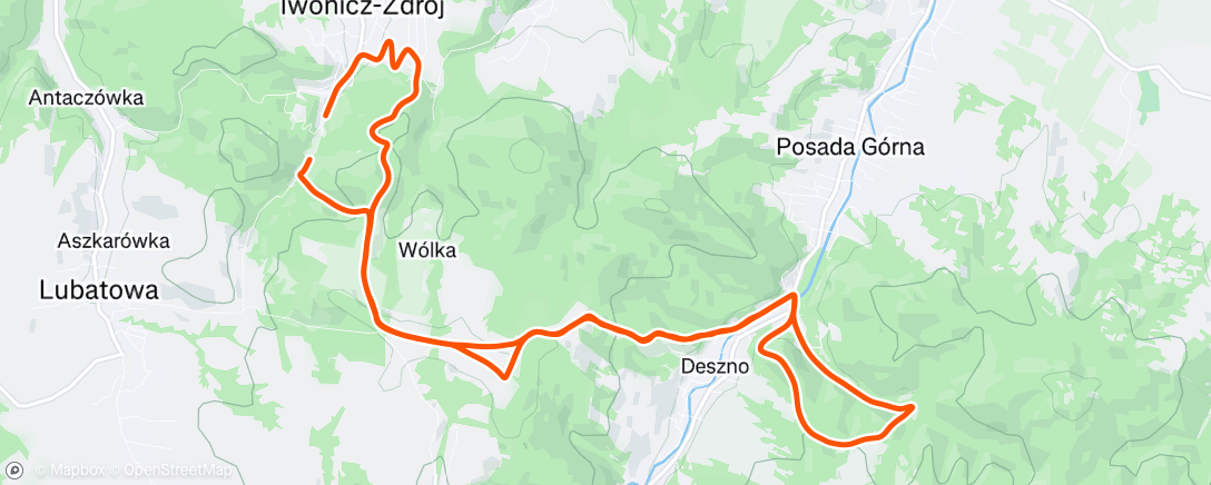 Map of the activity, Przymiarki, Kopa ⛰️ ❄️ 🌬️ Cerkwisko 🎄 i na Zad 😉 Warunki Super 😁🌬️❄️