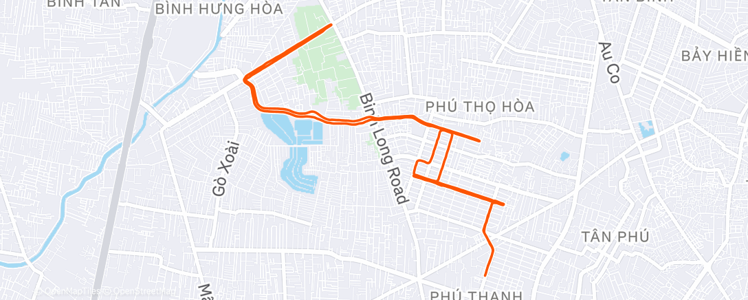 Map of the activity, Morning Run