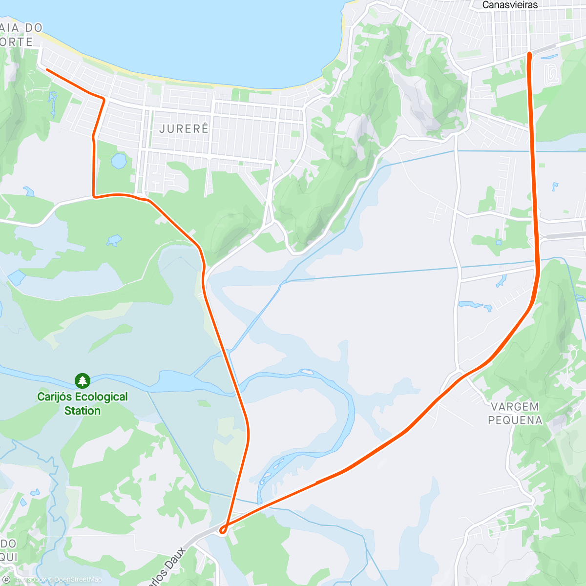 「ROUVY - Challenge Florianópolis | Brazil 52 km」活動的地圖