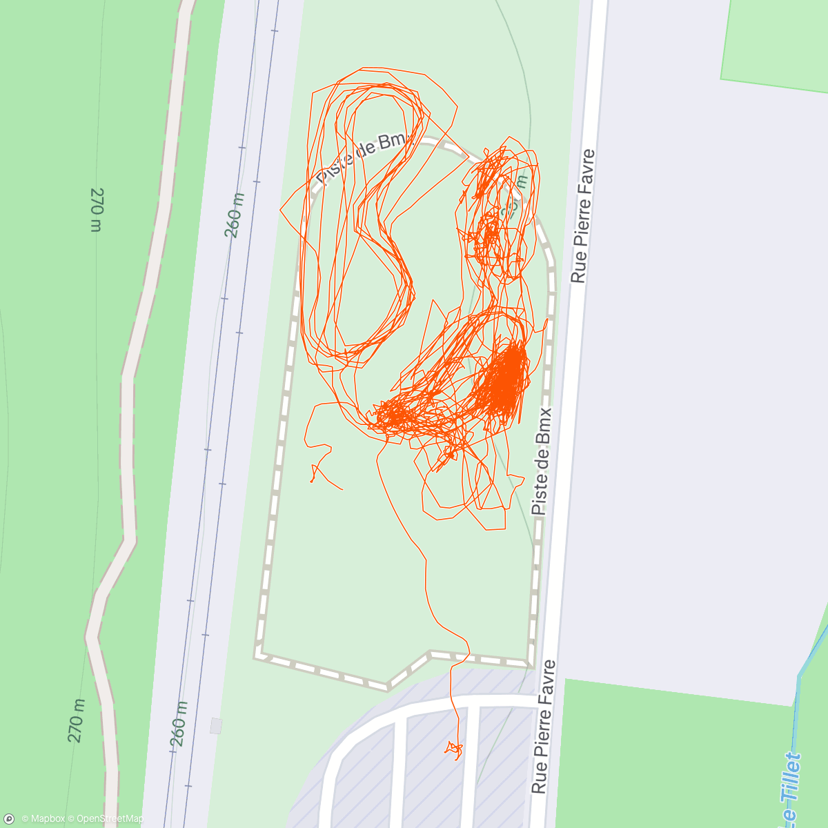 Map of the activity, Session skate du vendredi