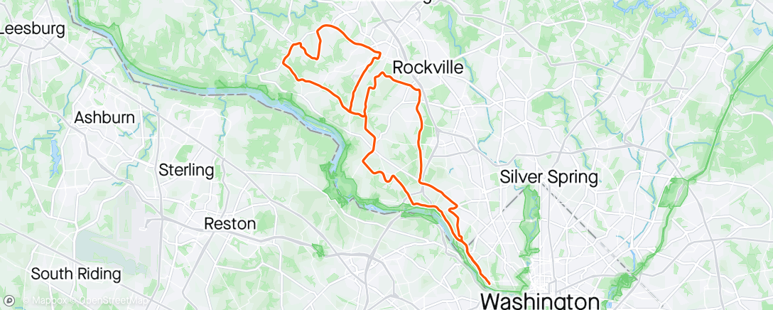 Map of the activity, The "Not River" river rd ride. 🤣