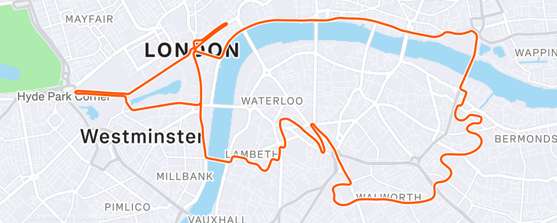 Map of the activity, Zwift - London 8 in London