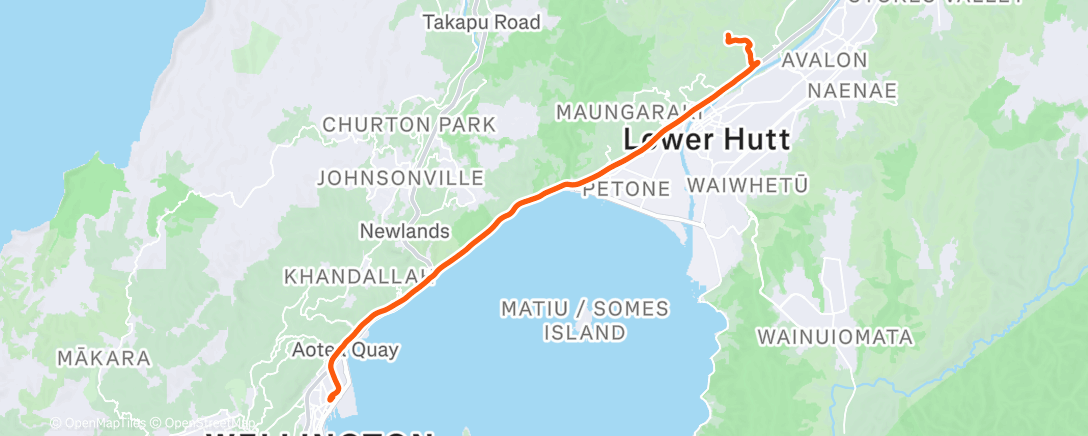 Mapa de la actividad, Afternoon Ride