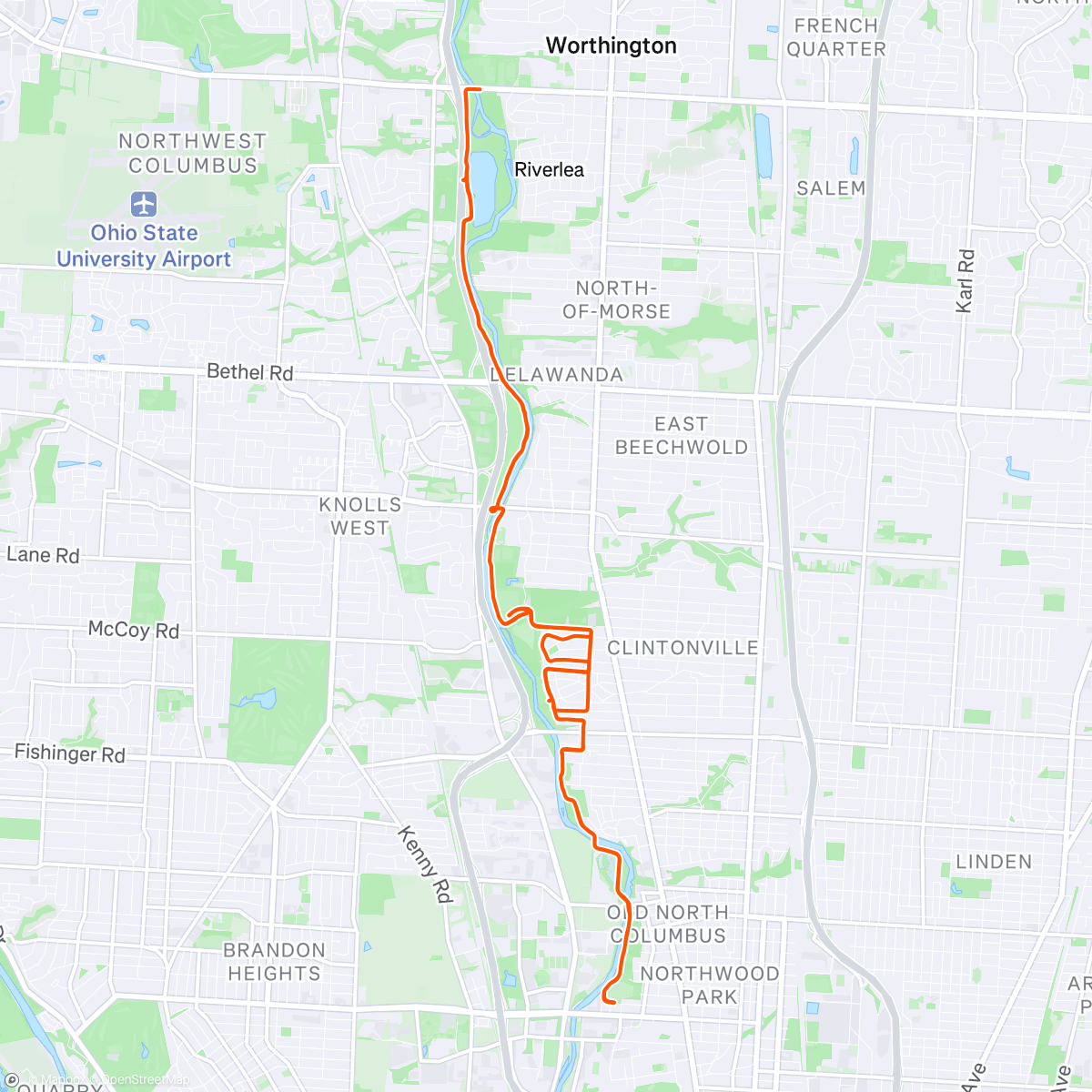 Map of the activity, Afternoon Ride