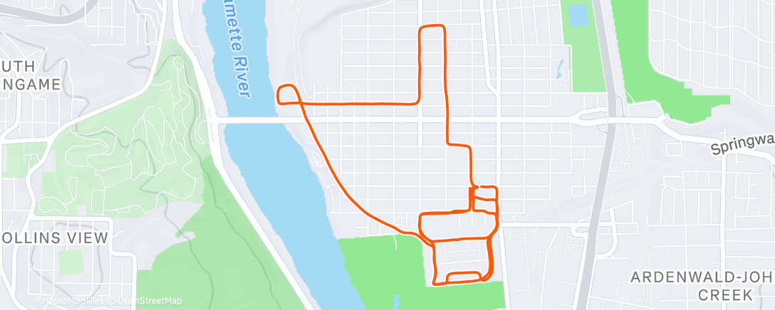 Map of the activity, dog jog