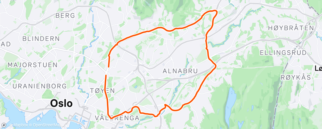 Map of the activity, En daff liten søndagstur
