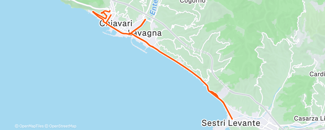 Map of the activity, Pedalata mattutina