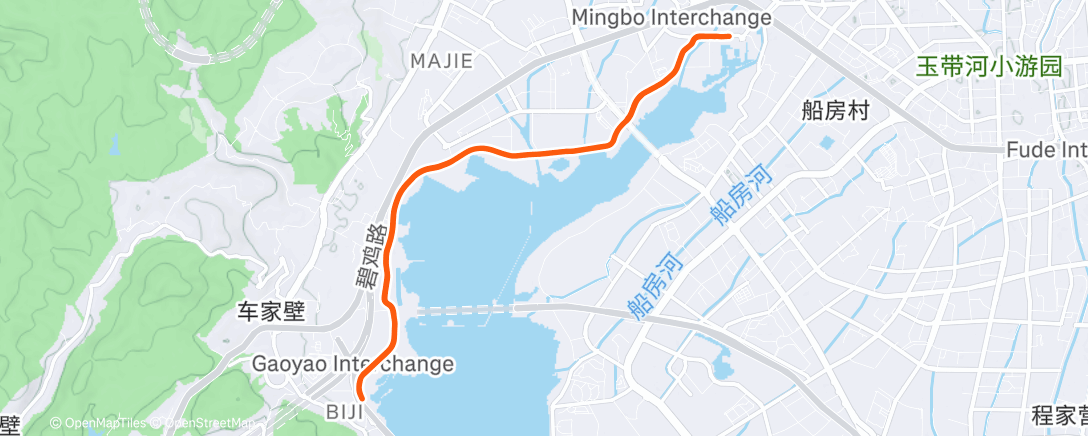 Map of the activity, 午后跑步
