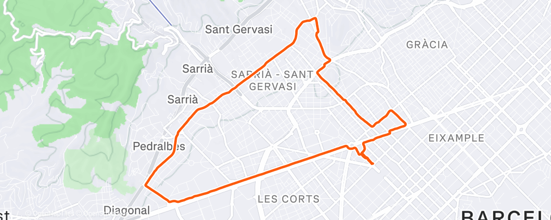 Map of the activity, Easy Run