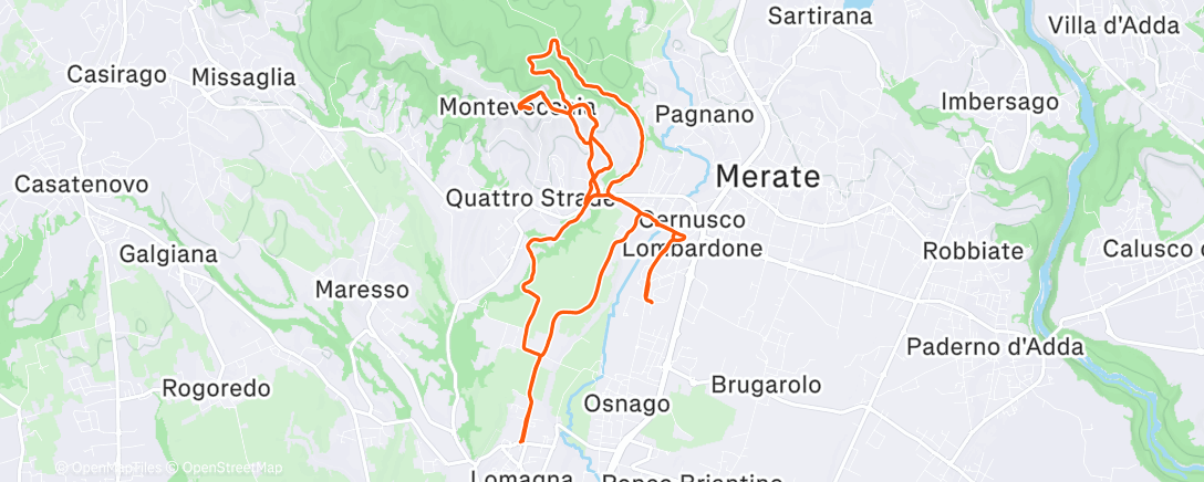 Map of the activity, Sessione di trail running mattutina