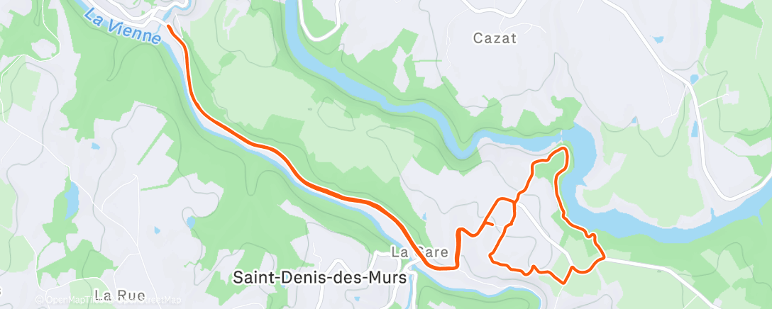 Map of the activity, Afternoon Trail Run