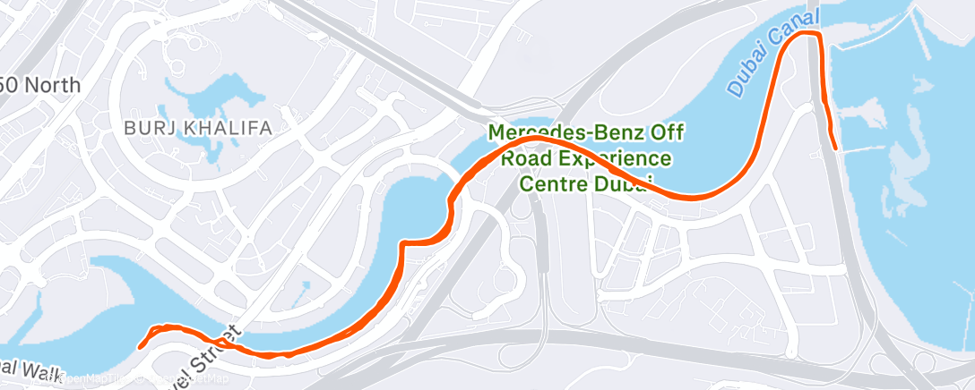 Map of the activity, Marathon race pace effort 22k