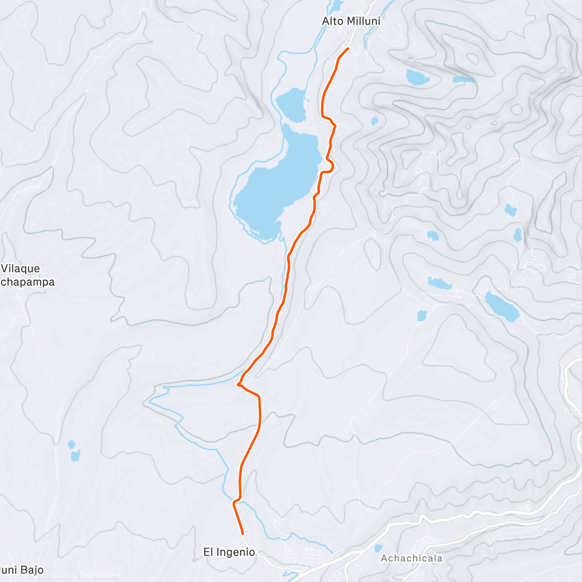 Map of the activity, ROUVY - Alto Milluni | Bolivia