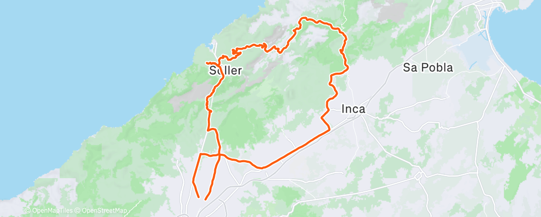 Map of the activity, Andar en bicicleta