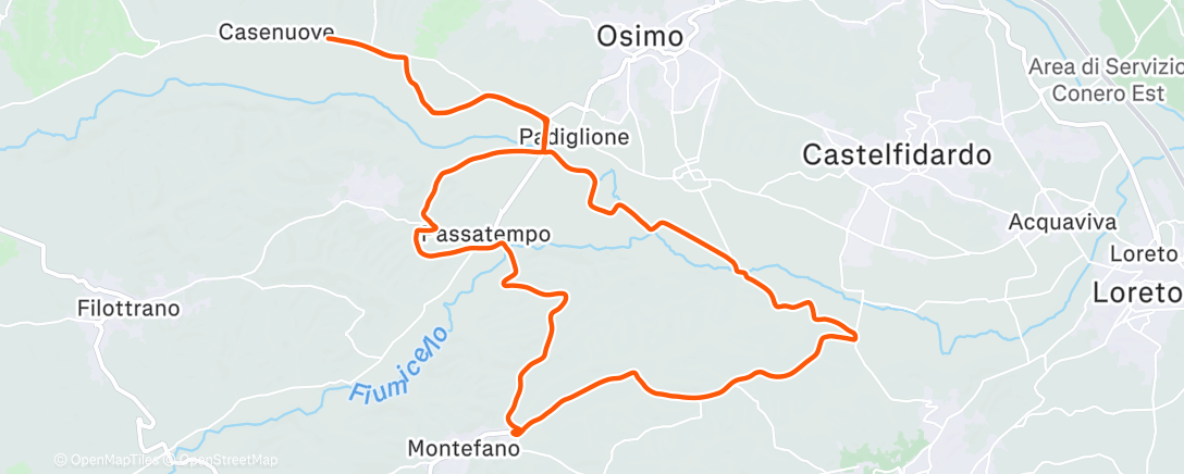 Map of the activity, Lunch Ride