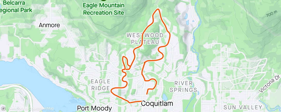 Map of the activity, Daycare pick up with an extra hill