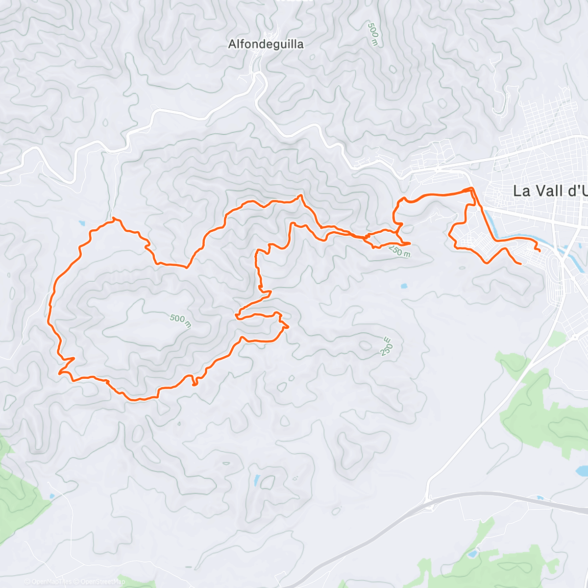 Map of the activity, Carrera de montaña matutina