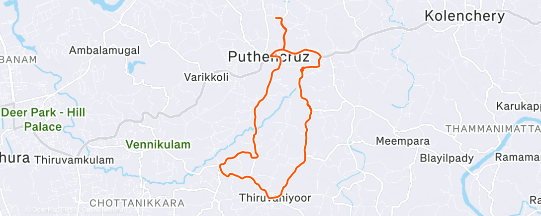 Map of the activity, Morning Run