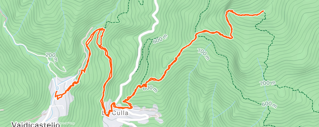 Map of the activity, Monte Gabberi da Valdicastello