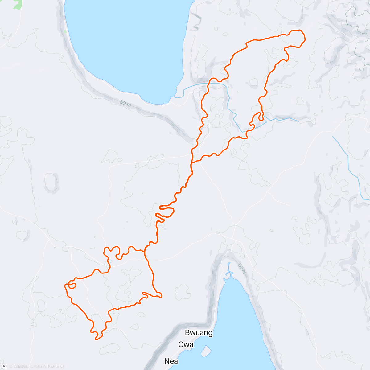 Map of the activity, Zwift - Back to Basics in Makuri Islands