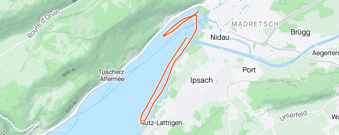 Map of the activity, Rudern am Morgen