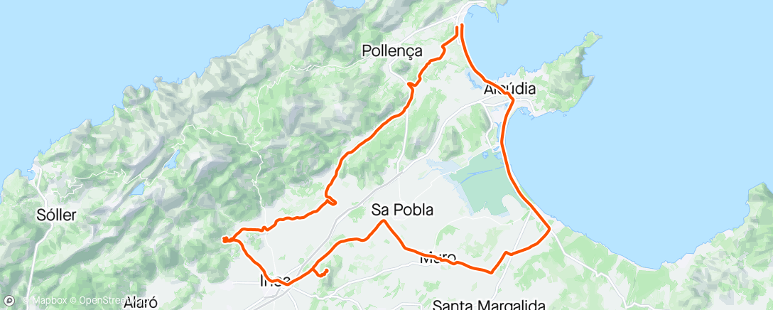Map of the activity, Santa Margalida and Santa Llucia.