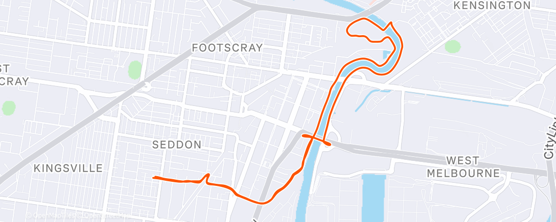 Map of the activity, Afternoon Run