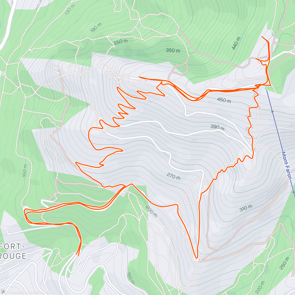 Mapa de la actividad (Mont Faron (Toulon))