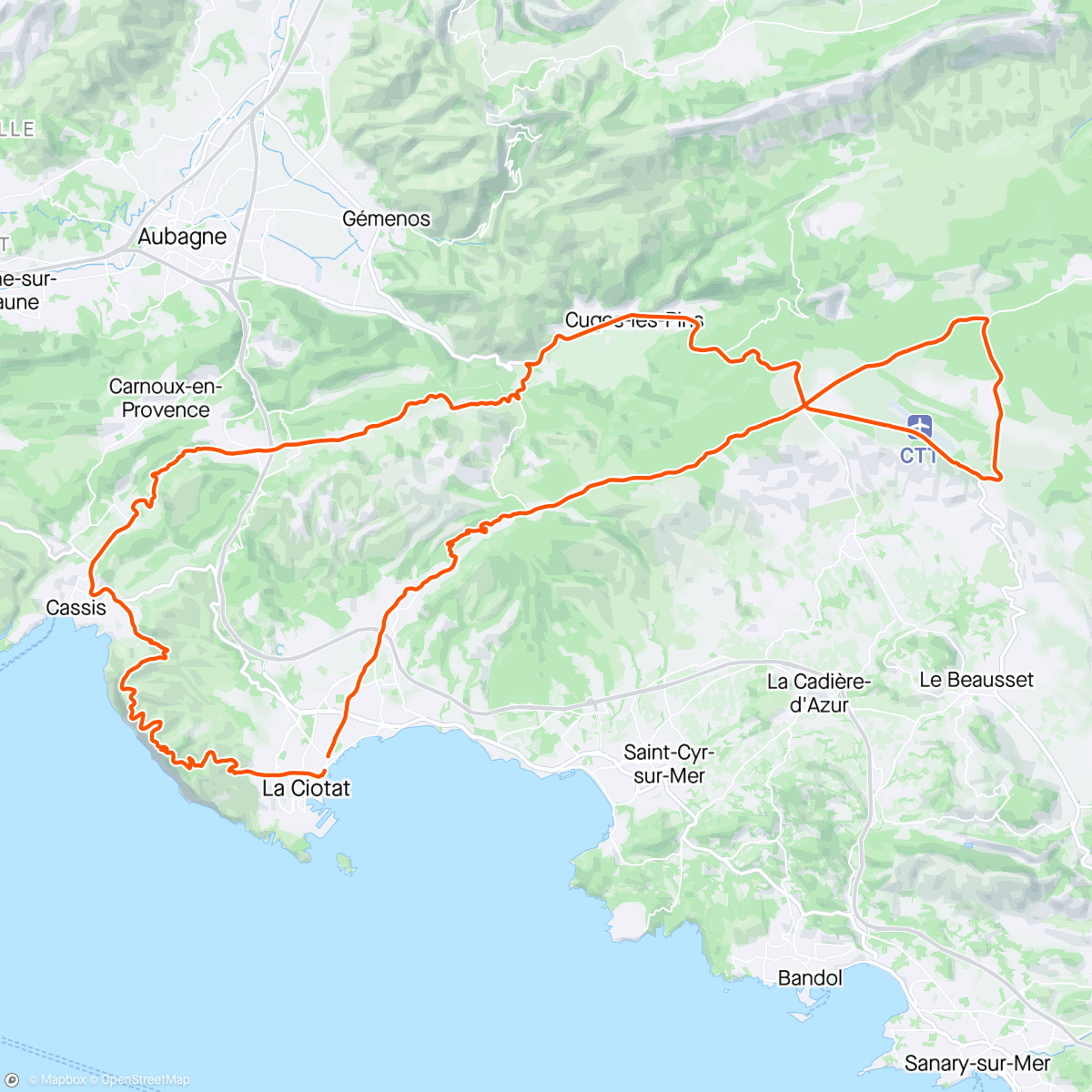 Map of the activity, Quiche ride