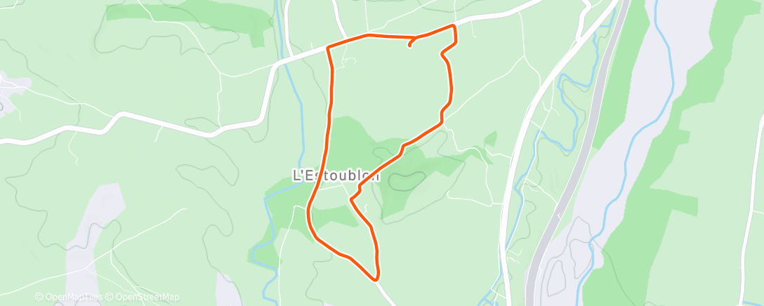 Map of the activity, Course à pied le matin