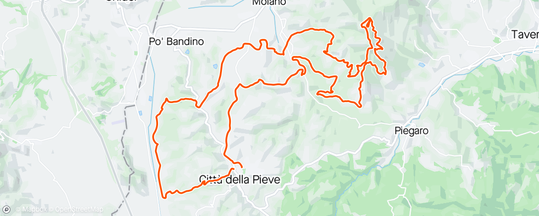 Map of the activity, Granfondo bassa valdichiana