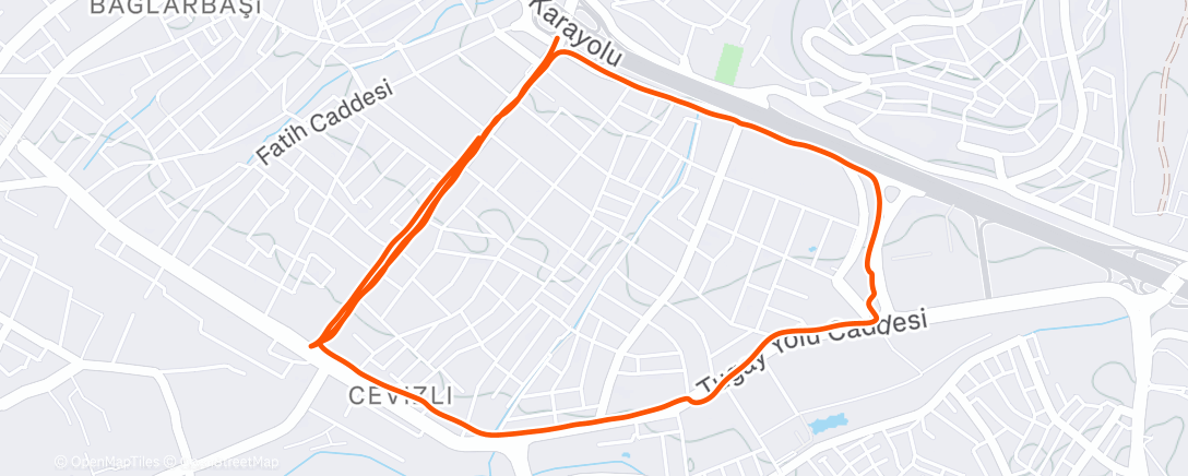 Map of the activity, Afternoon Run