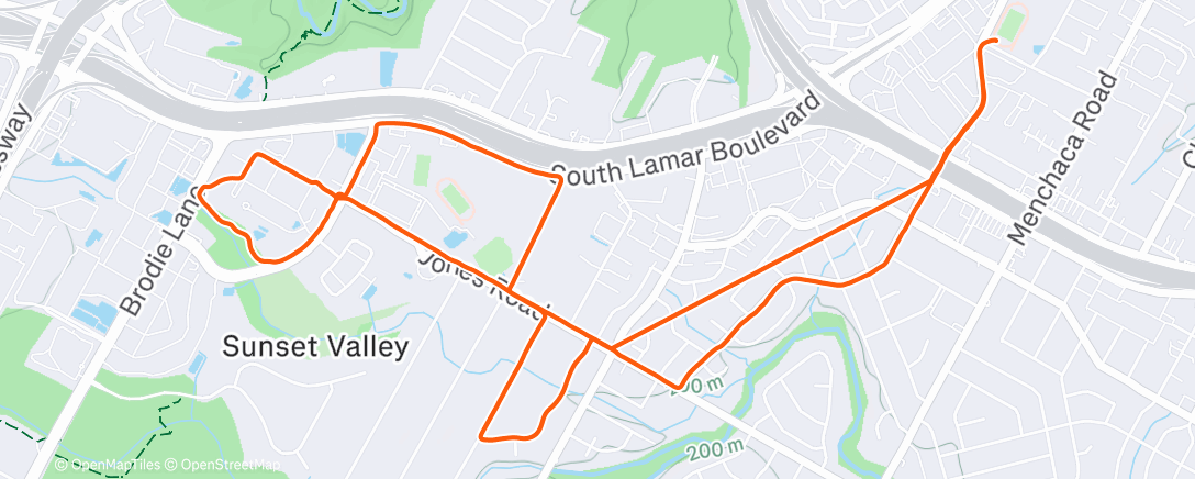 Map of the activity, Morning Run