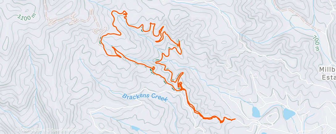 Map of the activity, Lunch Mountain Bike Ride