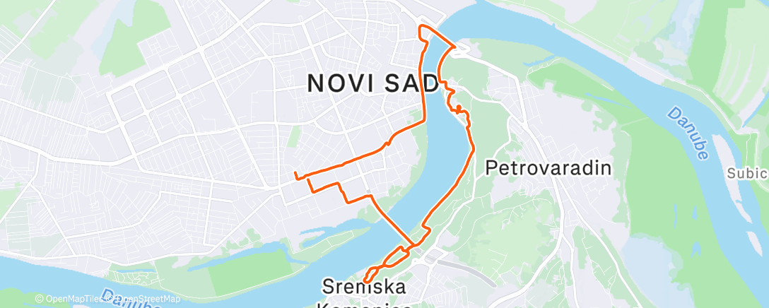 Map of the activity, Дневной забег