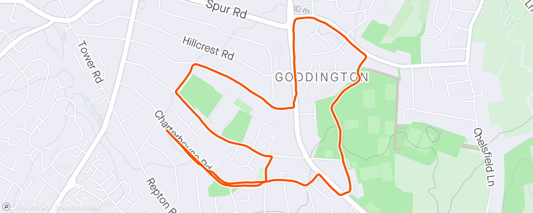 Map of the activity, Goddington loop