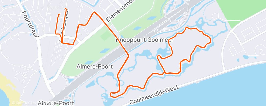 Map of the activity, Middagloop