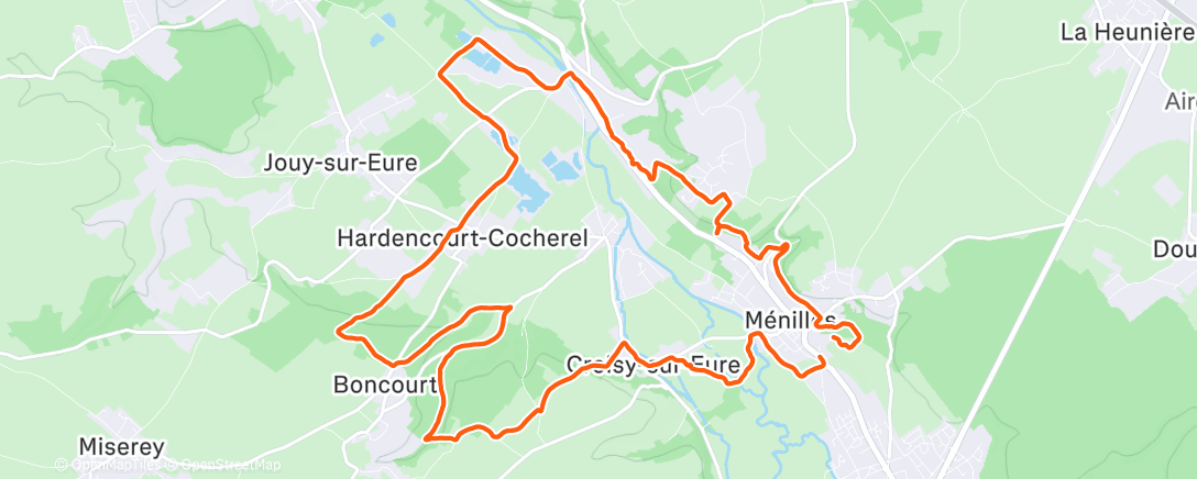 Map of the activity, Trail de Ménilles