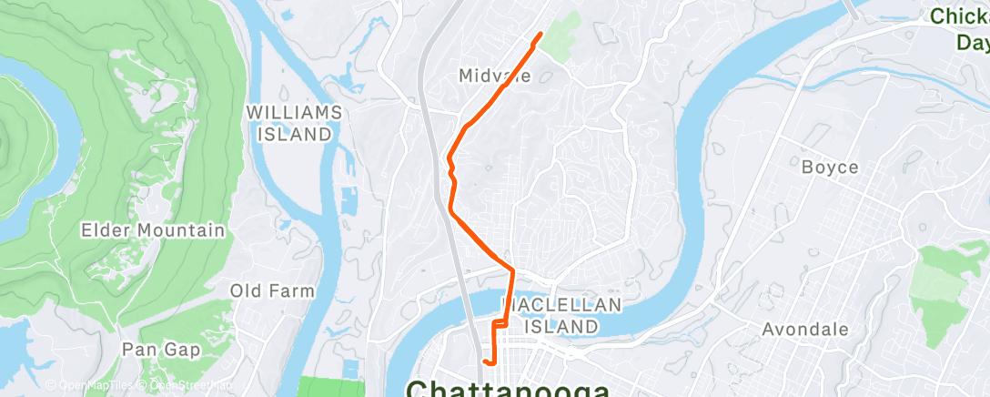 Map of the activity, Morning Run