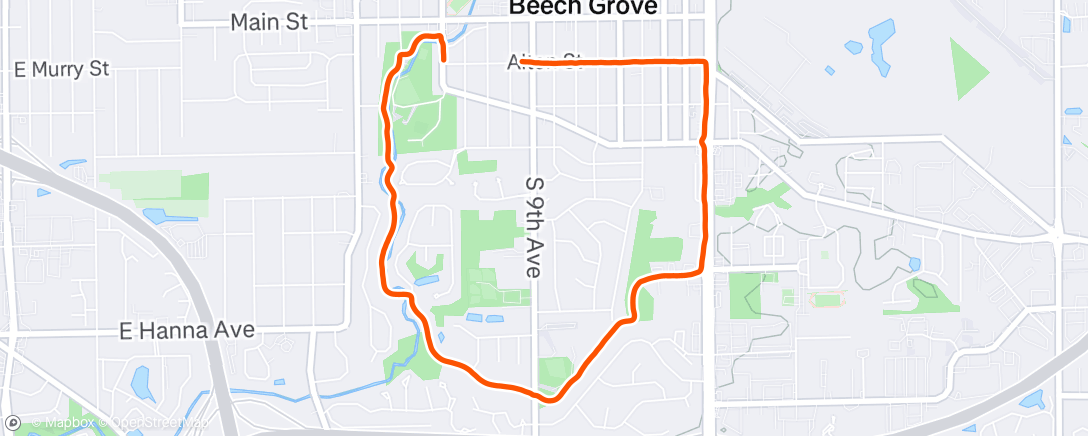 Map of the activity, Afternoon Run