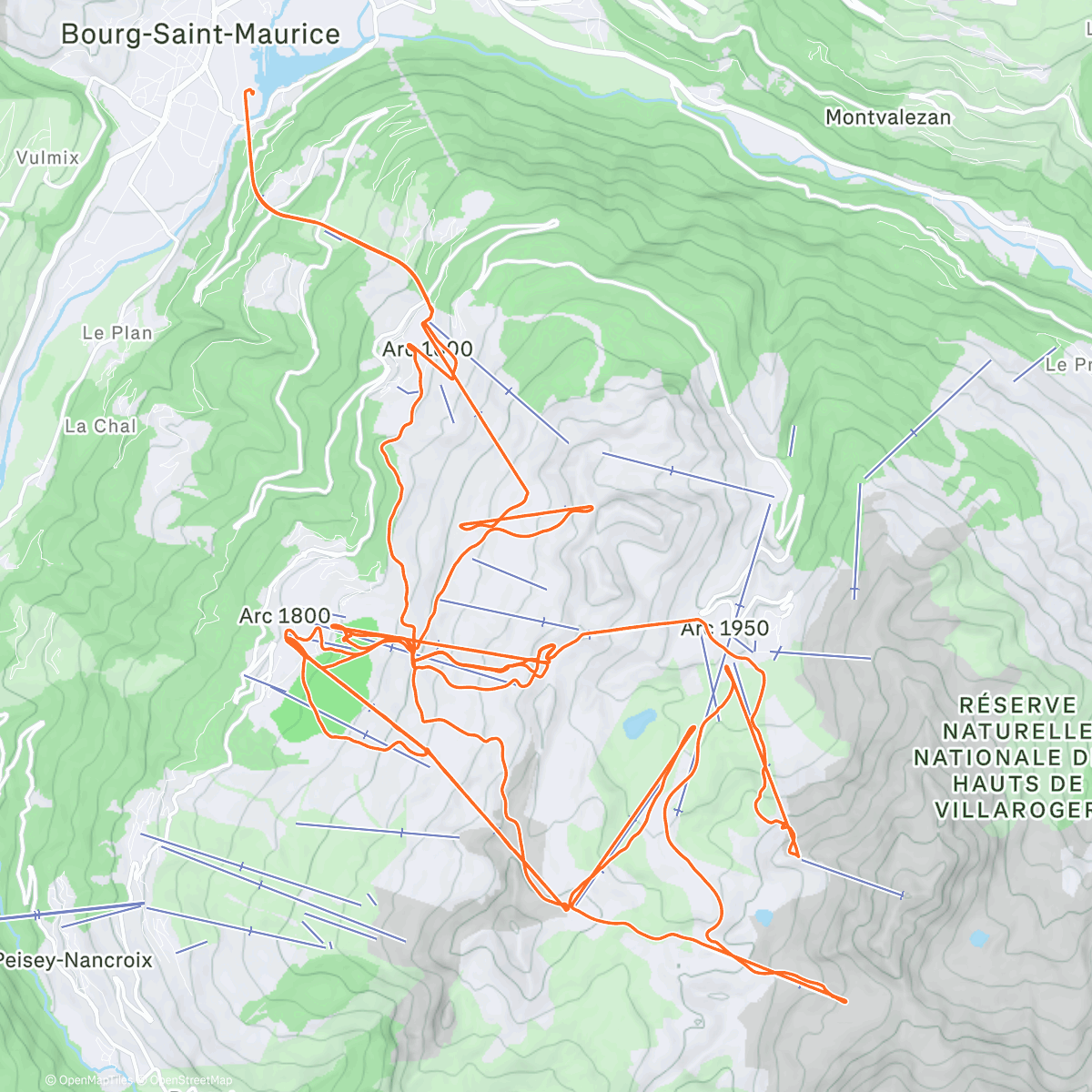Map of the activity, Samedi alpin _ Les Arcs