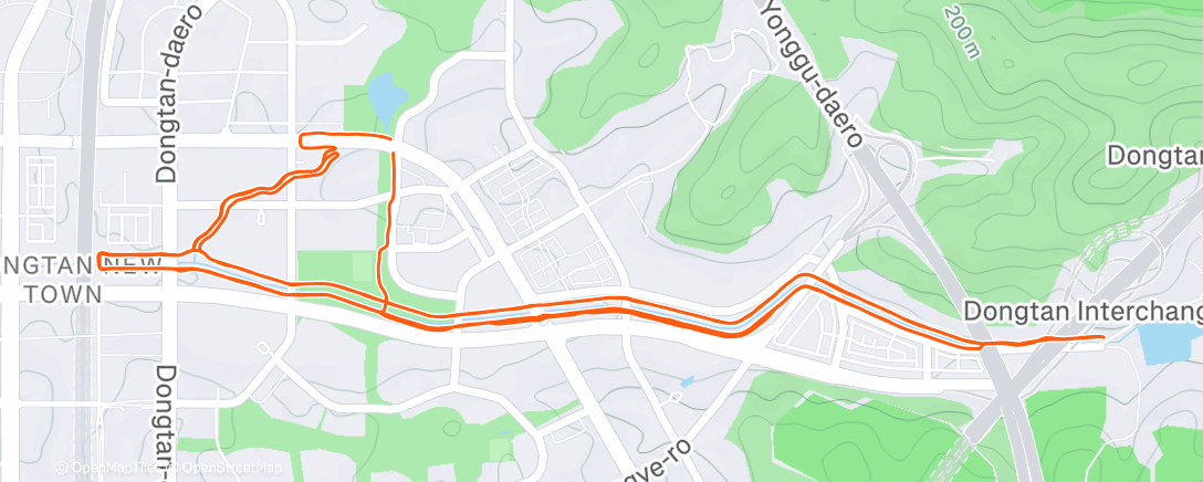 Map of the activity, Afternoon Run