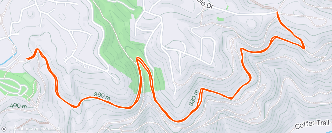 Map of the activity, Overlook Western States to Robbie Point OAB