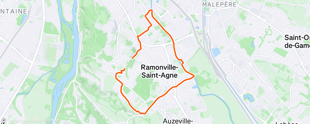 Map of the activity, Afternoon Run