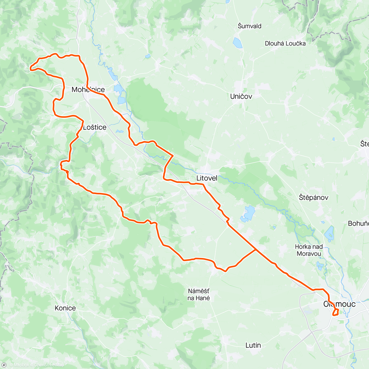 Map of the activity, Mírov - Bouzov 🏰