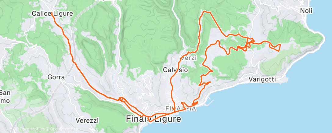 Map of the activity, Pedalata mattutina
