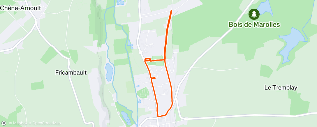 Map of the activity, Evening Run