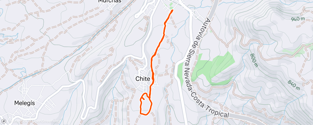Map of the activity, Senderismo a la hora del almuerzo