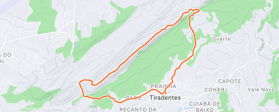 Map of the activity, Travessia da Serra de São José de fim de ano