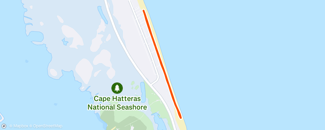 Map of the activity, Thursday afternoon beach 5k